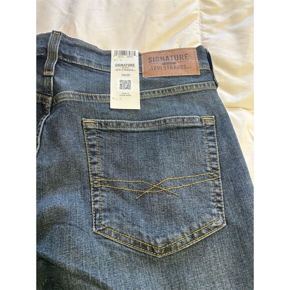 Levi's Men's Straight Fit Jeans Waist 34 Dark Wash Blue Denim - Picture 4 of 10